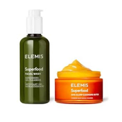 Elemis Superfood Aha Glow tīrīšanas sviests 90G ar Superfood sejas mazgāšanas līdzekli 200 ml