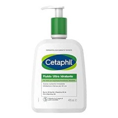 Cetaphil Ultra mitrinošs šķidrs sejas un ķermeņa krēms ādai ar noturīgu un jutīgu sausumu, mitrums līdz 48 stundām, bez smaržas, 470 ml formāts