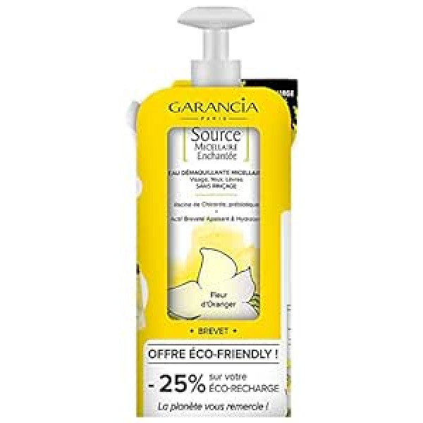 ‎Garancia Garancia Source Micellaire Enchanté micelārais attīrošais ūdens apelsīnu zieds 400 ml + Eco Refill 400 ml