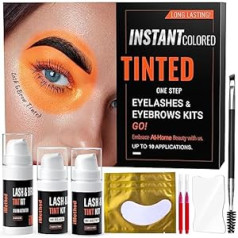 Imethod Eyelash and Eyebrow Colour Kit - Eyelash and Eyebrow Colour Dye Kit for Home - Professional Salon Result, Perfect with Laminating Set, Vegan Cruelty Free, Black and Brown