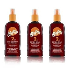 Malibu SPF 2 Dry Oil Sprays Pack 3 (200 ml)