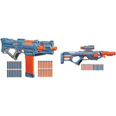 Nerf E9481F03 Elite 2 Turbine CS-18 Motorised Blaster, 36 Nerf Darts, 18-Dart Clip Magazine, with Expansion Options & Elite 2.0 Eaglepoint RD-8 Blaster, 8-Dart Drum, 16 Nerf Darts, Bolts