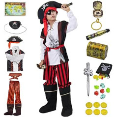 ZUCOS lomu spēles komplekts bērniem pirātu kostīmos — pirātu rotaļlietu aksesuāri dzimšanas dienas Helovīna Ziemassvētku dāvanām