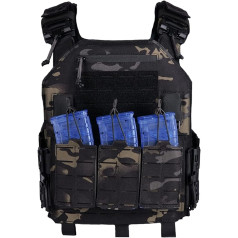 Tactical Airsoft plākšņu nesēja jauninājums Militārajai JPC Lasercut Plate Carrier Airsoft Tactical aizsargveste izgatavota no 1000D neilona QRS MOLLE saderīga plākšņu nesēja izturīga veste vīriešiem