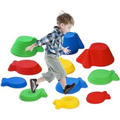 Arkyomi Balance Stones for Children, Stacking Stones, River Stones Balance, Balance Stones Large, Stepping Stones Kids, Hilltop River Stones Set, River Stones (11 Pieces Fish)