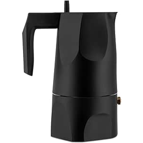 Alessi Ossidiana MT18/3 B — Design-Espresso-Kaffeemaschine, aus Aluminiumguss, 3 Tassen