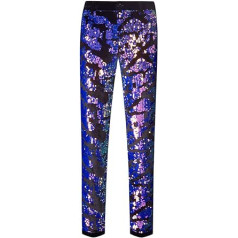CARFFIV Мужские модные бархатные брюки с цветочным узором и блестящими пайетками