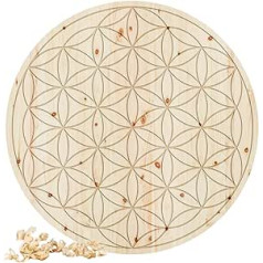 Zirben Familie - Known from the specialist trade and the hotel industry • Wall decoration flower of life • 100 cm scented wall picture made of natural pine wood 100 cm