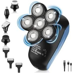 Bald Razor Men's Electric Head Shaver Bald for 0.0 mm, Electric Shaver Wet and Dry Razor IPX7 LCD Display Beard Nose Hair Beard Care Set USB Charging