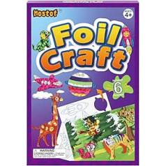 Mostof Foil Craft Kits for Kids, DIY No Mess Creative Art Foil Animals Sticker Toy, Gifts for Boys Girls Age 4 5 6 7 8 9 10