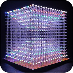 iCubeSmart 3D16MINI LED Cube Light Electronics Kit with LED 16 x 16 x 16 cm Electronic Learning Toy for Children and Teenagers Learning Activities Suit (3D16MINI-MULTI-KIT)