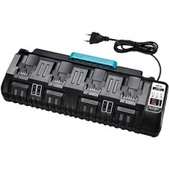 Hipoke для DCB104, 4 порта, 2 USB, быстрое зарядное устройство, совместимое с литиевым аккумулятором Dewalt 18 В, сменное зарядное устройство