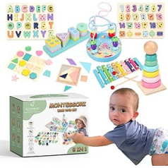 RIVERMUM Toy from 3 Years 4 5 | Set 8 in 1 Baby Montessori Toy for Motor Development | Educational Sensory Toy | Gift for Girls and Boys Birthday and Christmas