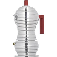 Alessi Pulcina espresso kafijas automāts, 3 tases, sarkans