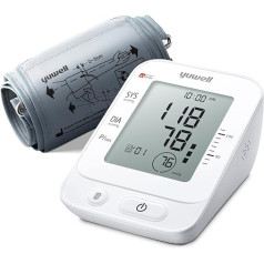 Yuwell asinsspiediena mērītājs, liela darbības rādiuss, augšdelma aproce, digitālais BP aparāts mājām un pulsa monitorēšanas mērītājs, automātisks, liels displejs ar balss pārraidi