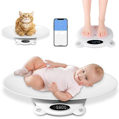 FitTrack Baby Svari Noņemami Baby Mam Svari Zīdaiņu svari ar taras funkciju un LCD displeja ietilpību 20kg mazulim 120kg mammai