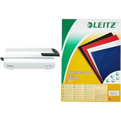 Fellowes Pulsar+ 300 Plastic Binder A4 for Offices & Leitz 73860003 Cover Sheet Transparent Film A4 Pack of 100 Transparent