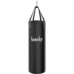 Aoneky Punch Bag 106 x 30 cm / 180 x 35 cm with Hanging Device for MMA, Judo, Muay Thai - Heavy Bag for Adult Children Bodybuilding (Unfilled)