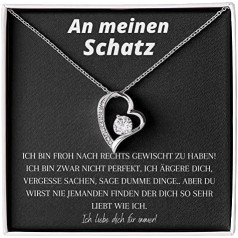 An Meine Schatz Necklace Elegant Necklace for Women 14K White Gold Mother's Day Anniversary Birthday Gift