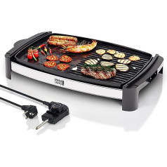 Elektrogrill Tischgrill elektrisch mit TÜV & GS 2200 Watt | 4 – 8 Personen BBQ Tisch Grill - Indoor XXL Teppanyaki Platte tepaniaky Elektro Grillplatte für Balkon