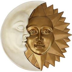 Dizaina Toscano NG32758 Debesu harmonija Grīnmena Saules un Mēness sienas skulptūra