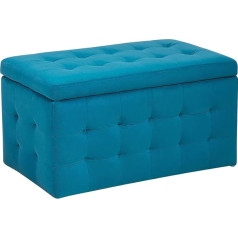 Beliani Taburete ar uzglabāšanas vāku Velvet Navy Blue Gulta Sols Kumode Pouf Modern Michigan