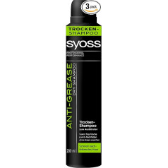 Syoss Atjaunojošs šampūns Trocken-Shampoo Anti-Grease , 3er Pack (3 x 200 ml)