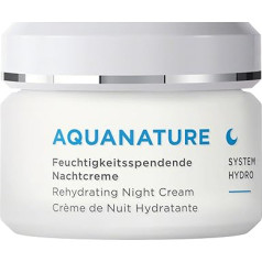 Annemarie Börlind AQUANATURE SYSTEM HYDRO drėkinamasis naktinis kremas (50ml) - dehidratuotai odai - maitinantis, drėkinantis, regeneruojantis - veganiškas