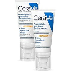 Cerave Drėkinamasis veido kremas su SPF 30: drėkinamasis dieninis kremas normaliai ir sausai odai, 2 x 52 ml