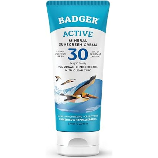 Badger Sunscreen Cream SPF30 Clear Zinc 87 ml