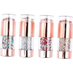 ‎Minkissy minkissy Pack of 4 Double Headed Diamond Seal Silicone Stamp Nail Art Supplies Nail Stamper Stamper Tool Stamper Nail DIY Nail Art Tools Manikīra akrila gēla bērns