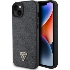 Guess Leather 4G Diamond Triangle Back Case for Apple iPhone 15