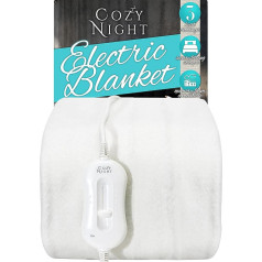 Cozy Night Electric Blanket Vienvietīga izmēra sega ar 3 siltuma iestatījumiem, mazgājama veļas mazgājamā mašīnā, saderīga ar atmiņas putām un aizsardzību pret pārkaršanu 192 x 90 cm, vienvietīga