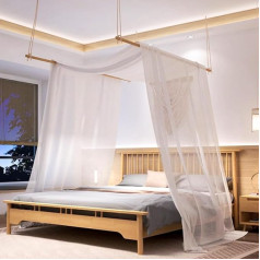 Comtelek Baldakimas lovos užuolaidos su 2 dalių baldakimu lovos strypas, organzos audinio vestuvių užuolaida balto lango apdaila Tiulio audinys parduodamas metrais skaidrus lovos baldakimas dvigulė lova vestuvių vestuvės