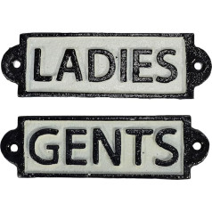AB Tools Ladies & Gents wc Cast Iron Sign Plaque Door Wall Café Pub Hotel Bar
