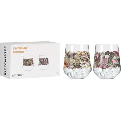 RITZENHOFF 3701002 Džīna glāze 700 ml - Sērija Shadow Fauna Set Nr. 2 - 2 gabali, leopards un pūce - Ražots Vācijā