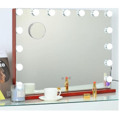 Dayu Hollywood Make-Up Mirror с 15 светодиодными лампами, 3 цвета, диммируемое зеркало для макияжа с USB для настенного крепления, умное сенсорное управлен