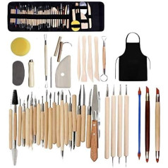 43 Pieces Clay Sculpting Tools Ceramic Carving Tools Sculpture Modelling Sculpture Clay Painting Stone Modelling Clay Embossing Nail Art DIY