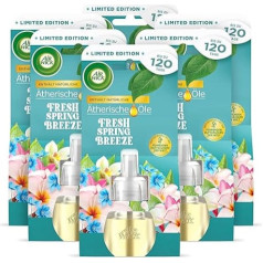 Air Wick Fresh Spring Breeze Fragrance Oil flakona uzpilde - ziedu istabas aromāts - 6 smaržīgo eļļu komplekts - bez plastmasas iepakojuma