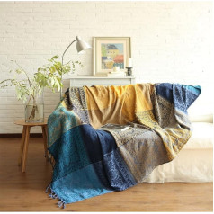 Pūkaina dīvāna sega, dīvāna sega, mīksta un silta, mīksta un silta, dīvāna sega, metamā sega, gultas metamā sega mājai, birojam (Tibetas zila, 220 x 250 cm)