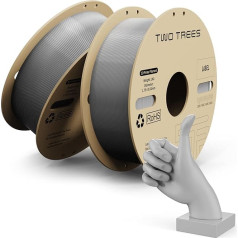 PLA Filament Pro, 2 ruļļi 1 kg Hyper PLA ātrgaitas 3D printeru filamenta, 1,75 mm pelēks, 2 kg 3D drukāšanas materiāls, izmēru precizitāte +/- 0,03 mm, saderīgs ar lielāko daļu FDM 3D printeru (pelēks)