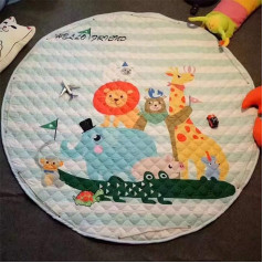 JameStyle26 Bērnu rāpošanas sega Play Mat Tidy Bag Play Mat paklājs Bērnu istabas paklājs (Safari)