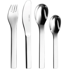 Puresigns One Mini Children's Cutlery Set Stainless Steel Polished Silver 4-Piece Set