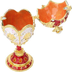 Hztyyier Faberge Egg Hand Painted Emaljēta Faberge Egg stila dekoratīvā rotaslietu rotaslietu kaste Dzirkstošā unikāla dāvana mājas dekoram