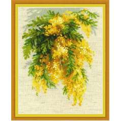 Riolis 1615 Cotton Mimosa - siuvinėjimo kryželiu rinkinys, įvairiaspalvis, 18 x 24 x 0,1 cm