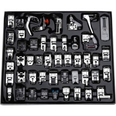 CKPSMS Brand - #KP-19016 Household Sewing Machine Presser Feet Compatible with Brother, Babylock, Singer, Janome Low Shank Sewing Machines, 48 Pieces