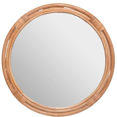 Farah rotangpalmas spogulis Diametrs 60 cm Bēšs Atmosphera Interjera dizainers