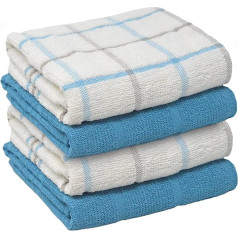 Towelogy® Большой набор кухонных полотенец 100% хлопок Jumbo Check Tea Towels Махровые чайные полотенца Многоцелевые чистящие полотенца для ежедневного 
