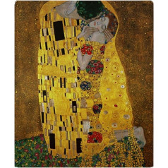 YISUMEI Gustav Klimt The Kiss Cuddly Blankets, mīksta flaneļa flīsa sega, gultas pārklājs (150 x 200 cm)