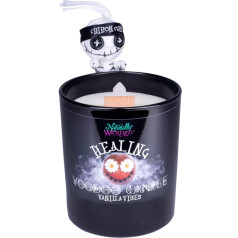 Naturally Wicked Voodoo Healing Candle | Includes Voodoo Doll & Quartz Crystal Wand | Vegan Crystal Magic Candle, White Wax